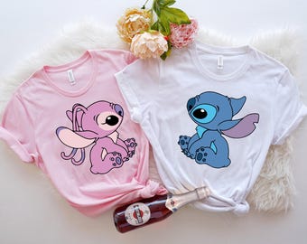 Disney Stitch Couple Shirts, Stitch Shirt, Disney Stitch and Angel Shirt, Disney Couple Trip Shirts, Family Shirt, Couple Shirts
