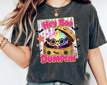 Hey Boo Dumpling Shirt, Dumpling Lover Shirt, Halloween Kawaii Dumpling, Dumpling Halloween Tee, My Little Dumplings, Halloween Cute Shirt