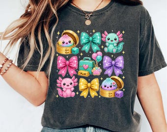 Axolotl Shirt, Dumpling Shirt, Animal Lover Tee, Axolotl Gifts, Axolotl Birthday Shirt, Cute Axolotl Shirt, Gifts for Her, Cute Dumpling