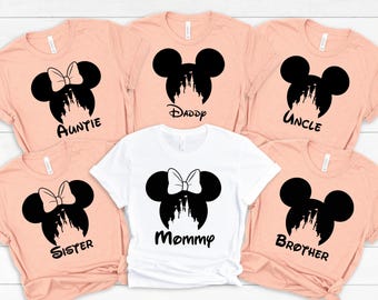 Disney Family Shirts, Mickey and Minnie Head Shirt, Disneyland T-shirt, Disneyworld Family Shirts, Custom Disney Vacation Trip Shirts