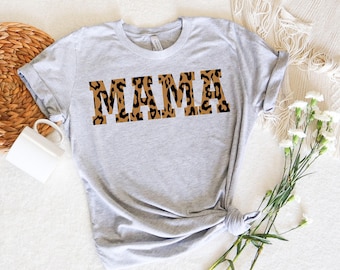 Mama Leopard Shirt, Mama Cheetah Shirt, Mama Animal Print Shirt, Mom Shirt, Mommy Shirt, Gift For Mama, Trendy Mom Shirt, Mama Graphic Tee