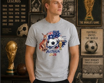 Australia Soccer T-Shirt, World Cup 2026 Shirt, US World Cup, Game Day Jersey, Patriotic Football Fan Gift Tee