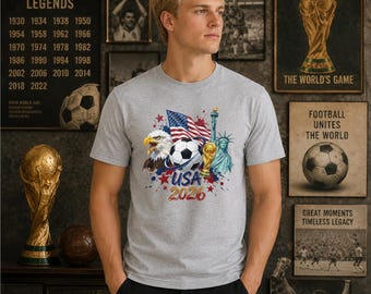 USA Soccer T-Shirt, World Cup 2026 Shirt, US World Cup, Game Day Jersey, Patriotic Football Fan Gift Tee