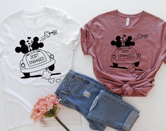 Just Engaged Shirts, Honeymoon Shirts, Disney Couples Shirts, Engagement Gift, Bride and Groom Gift, Disney Couple Shirt, Bachelorette Party