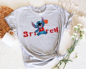 Stitch Jordan Shirt, Stitch  Basketball Soft Cotton Shirt, Disney Sports, Magic Kingdom, Disney Tee, Basketball Lover Shirt, Stitch Shirt