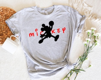 Mickey Jordan Shirt, Mickey Basketball Soft Cotton Shirt, Disney Sports, Magic Kingdom, Disney Tee, Disneyland Shirt
