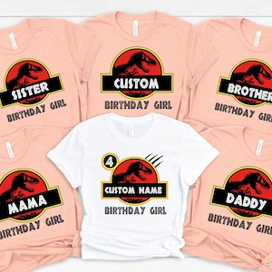 Jurassic Park Birthday Girl Shirt, Custom Family Dinosaur Shirt, Personalized Jurassic Park Family Birthday Shirt, Dinosaur Birthday Shirt