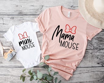 Mama mouse mini mouse shirt set, Mommy and Me shirts, mama mouse matching shirts, Disney family shirts unisex fit, infant-adult Sizes