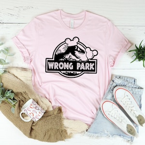 Wrong Park Shirt, Funny Disney Universal Graphic Tee, Matching Group Shirts, Mickey Balloon and hat, Cute Tees for your Family Vacation