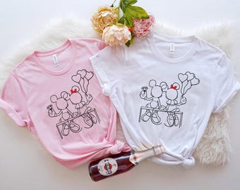 Marriage Proposal Shirt, Disney Engagement Tees, Mickey Wedding Shirt, Honeymoon T-Shirts, Lover shirt, Mickey And Minnie Just Engaged Shirt
