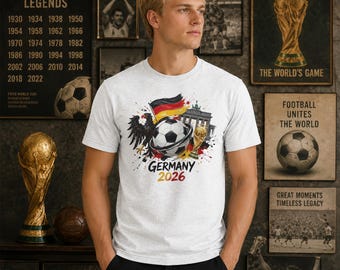 Germany Soccer T-Shirt, World Cup 2026 Shirt, US World Cup, Game Day Jersey, Patriotic Football Fan Gift Tee