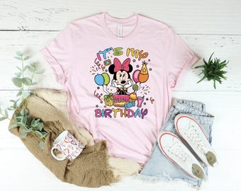 It's My Birthday Minnie Mouse Shirt, Birthday Girl Shirt, Disney Kids T-shirt, Disney Tee, Custom Birthday Shirt, Birthday Party Shirt