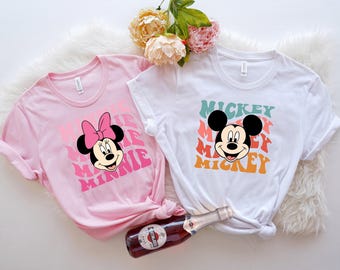 Minnie Mickey Couple Shirts, Disney Trip Shirt, Matching Shirts, Disneyworld Tees, Custom Trendy Couple Shirts, Vintage Minnie Mickey