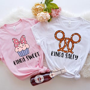 Kinda Salty Kinda Sweet Matching Disney Shirts, Disney Couples Shirt, Minnie and Mickey Couple Shirt, Food and Wine, Family Shirt