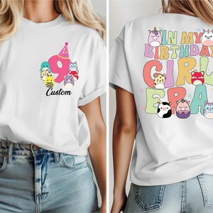 Custom Squishmallow Birthday Shirt, Squish Squad Shirt, Kids Birthday Party Tees, Personalized Squishmallow Shirt, In My Birthday Girl Era