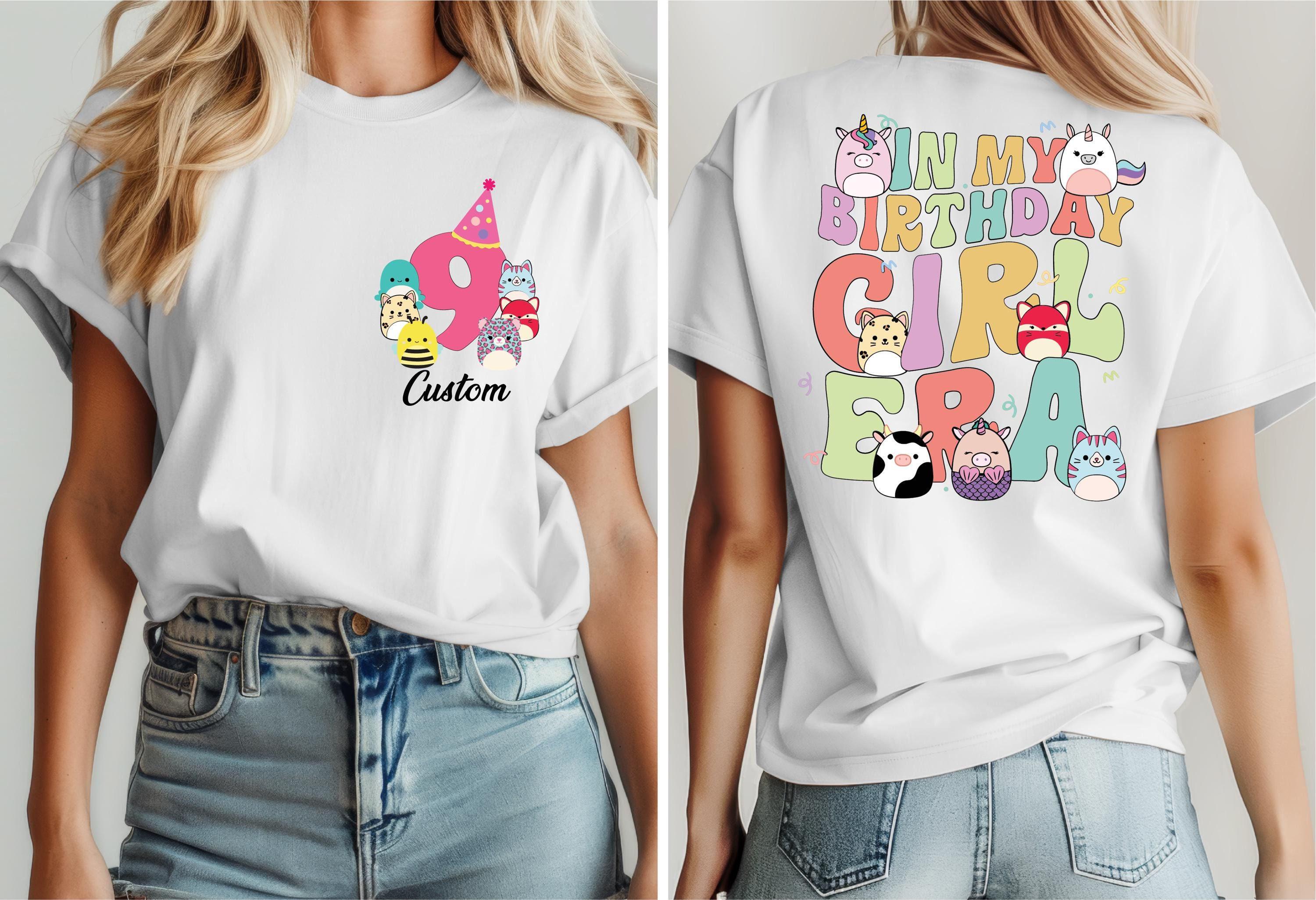 Set 3 Maglie Maniche Lunghe Confezione Da 3 Magliette A Maniche Lunghe Squishmallows Per Ragazze - 100% Cotone Pettinato, Licenza Ufficiale Set 3 Magliette Licenza Ufficiale
