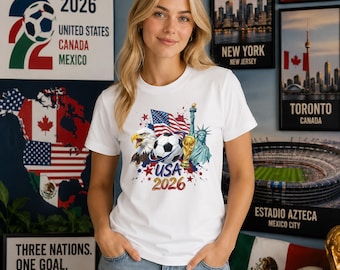 USA Soccer T-Shirt, 2026 World Cup Fan Jersey, Patriotic Football Tee