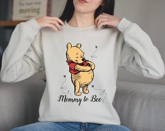 Mommy To Bee Sweatshirt, New Mom Gift, Disney Pooh Mommy Sweatshirt, Pregnancy Reveal Sweatshirt, Custom Mom Shirt, Mama Shirt, New Mama Tee