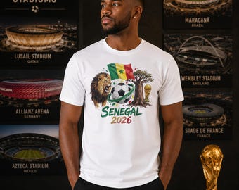 Senegal Soccer T-Shirt, US World Cup 2026 Shirt, World Cup Fan Jersey, Game Day Jersey, Senegal African Football
