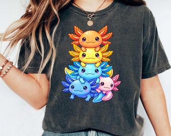 Axolotl Shirt, Axolotl Lover Shirt, Animal Lover Tee, Axolotl Gifts, Mothers day Shirt, Cute Axolotl Shirt, Gifts for Her Girl, Cute Shirt