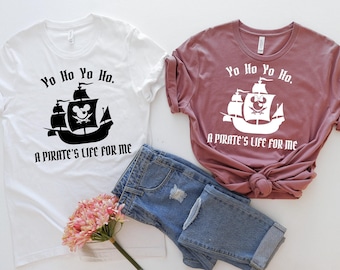 Yo Ho Yo Ho A Pirate's Life For Me, Disney Pirates of Caribbean Tee, Mickey and Minnie Disney Cruise Shirt, Disney Family Matching Shirts