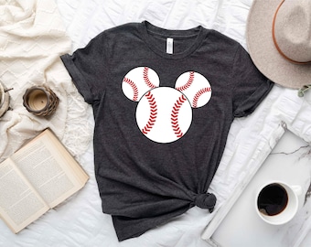 Mickey Baseball Shirt, Disney Sports Shirt, Mickey Mouse Baseball Shirt, Mickey Head Shirt, Gift For Him, Baseball Shirt, Baseball Lover Tee