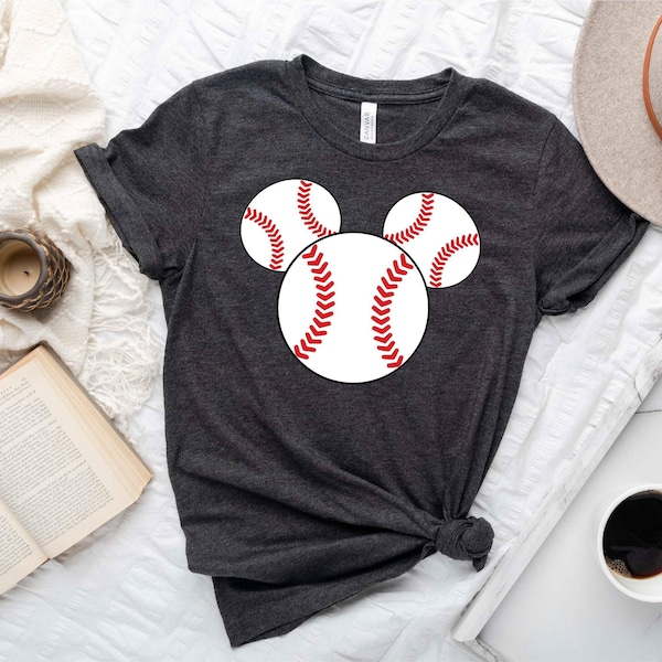 Mickey Baseball Shirt, Disney Sports Shirt, Mickey Mouse Baseball Shirt, Mickey Head Shirt, Gift For Him, Baseball Shirt, Baseball Lover Tee
