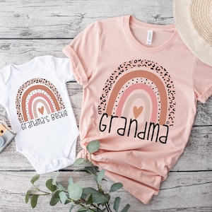 Grandma and Me Matching Shirt, Granddaughter Shirt, Grandmas Bestie Onesie, Rainbow Grandma Shirt, Nanas Bestie Toddler, Nana Gift