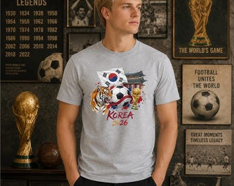 Korea Soccer T-Shirt, World Cup 2026 Shirt, US World Cup, Game Day Jersey, Patriotic Football Fan Gift Tee