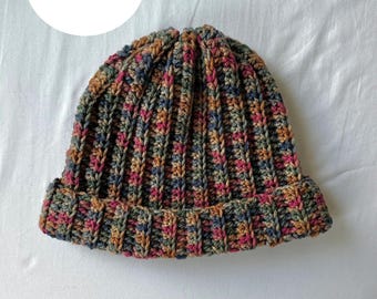 CROCHET PATTERN - Adult Ribbed Winter Beanie Pattern Easy to make Beginner Friendly PDF Instant Digital Download