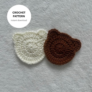 CROCHET PATTERN - Easy Bear Coaster Crochet Pattern Cute Simple Bear Coaster Pattern Instant Digital Download Pattern PDF