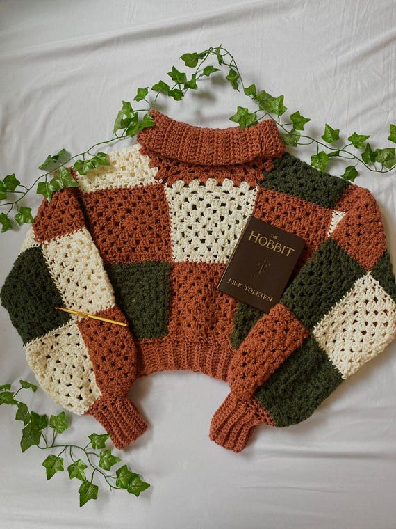 CROCHET PATTERN Crochet Granny Square Sweater Pattern Autumn