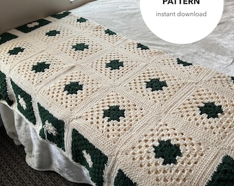 CROCHET PATTERN - Twilight Inspired La Push Blanket Pattern Afghan Granny Square PDF instant digital download