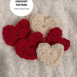 CROCHET PATTERN - Easy Heart Appliqué Crochet Pattern Valentine's Day Heart Crochet Pattern Instant Digital Download Pattern PDF