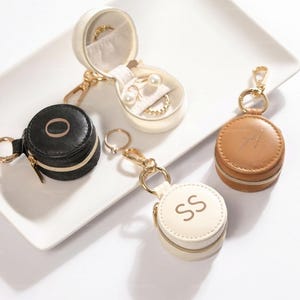 Mini Jewelry Case Ring Holder, Small Travel Ring Box, AirTag Leather Keychain Holder, Custom Jewelry Organizer, Personalized Ring Storage