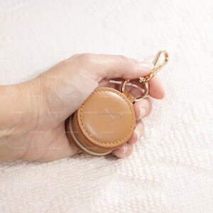 Mini Ring Holder Travel Jewelry Box, Personalized Leather Jewelry Case, AirTag Leather Keychain Holder, Custom Gym Small Jewelry Case image 13