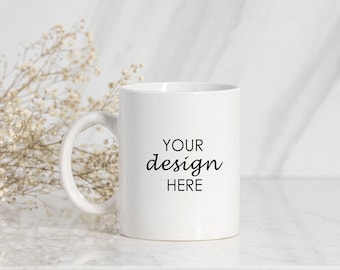 15 oz Coffee Mug Mockup, Blank White Mug Mock up, Lifestyle Mug Mockup, Elegant Styled Stock JPEG Photo