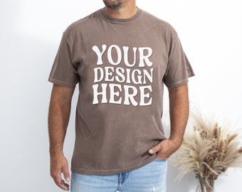 Comfort Colors 1717 Espresso Mockup, Comfort Color Men Model Mockup, 1717 Men Oversize Tee Mockup, Comfort Colors Model Mockup