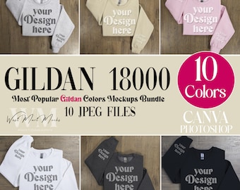 Gildan 18000 Sleeve Mockup Bundle, Flat Lay Sweatshirt Sleeve Mockups, Gildan Sweatshirt Sleeve Folded Bundle, Flat Lay Bundle Gildan 18000