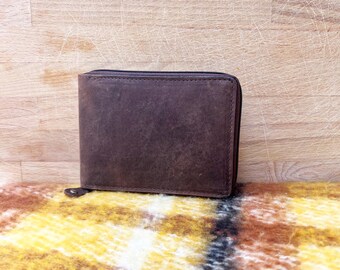 Handmade Genuine leather Men&#39;s Wallet Brown Vintage