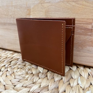 Portafoglio compatto Bifold fatto a mano in vera pelle