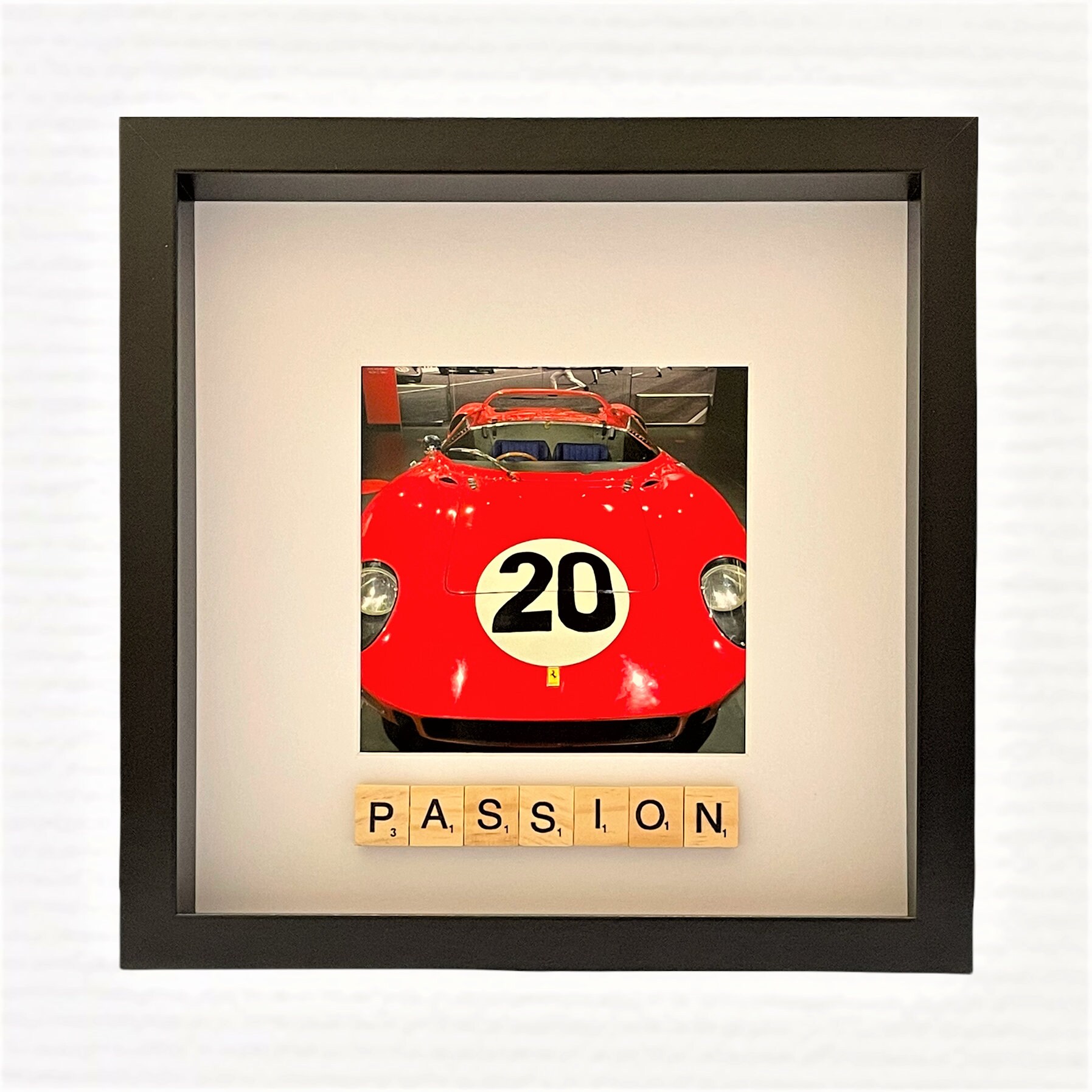 Cadre Passion/Auto Personnalisable Lettres Scrabble et Couleur Du Cadre