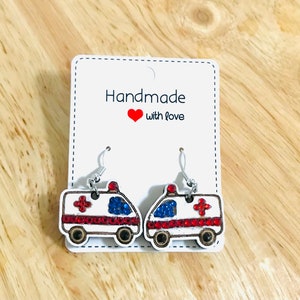 Ambulance Earrings | EMT Earrings | Paramedic Earrings | First Responder Earrings | Essential Earrings | Medical Professional Gifts