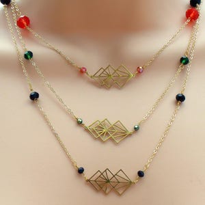 Upcycled Art Deco Crystal Necklace - Vintage Necklace, Pendant, Retro Revival, Timeless Art Deco charm, Gift for her