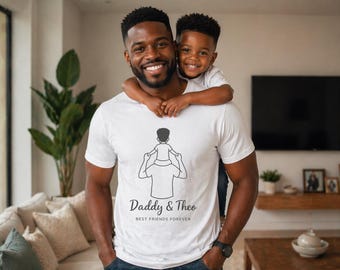 Personalised Daddy & Child T Shirt, Father’s Day Gift from Kids, Daddy and Me Shirt, Custom Name Kids Shirt, Dad Gift
