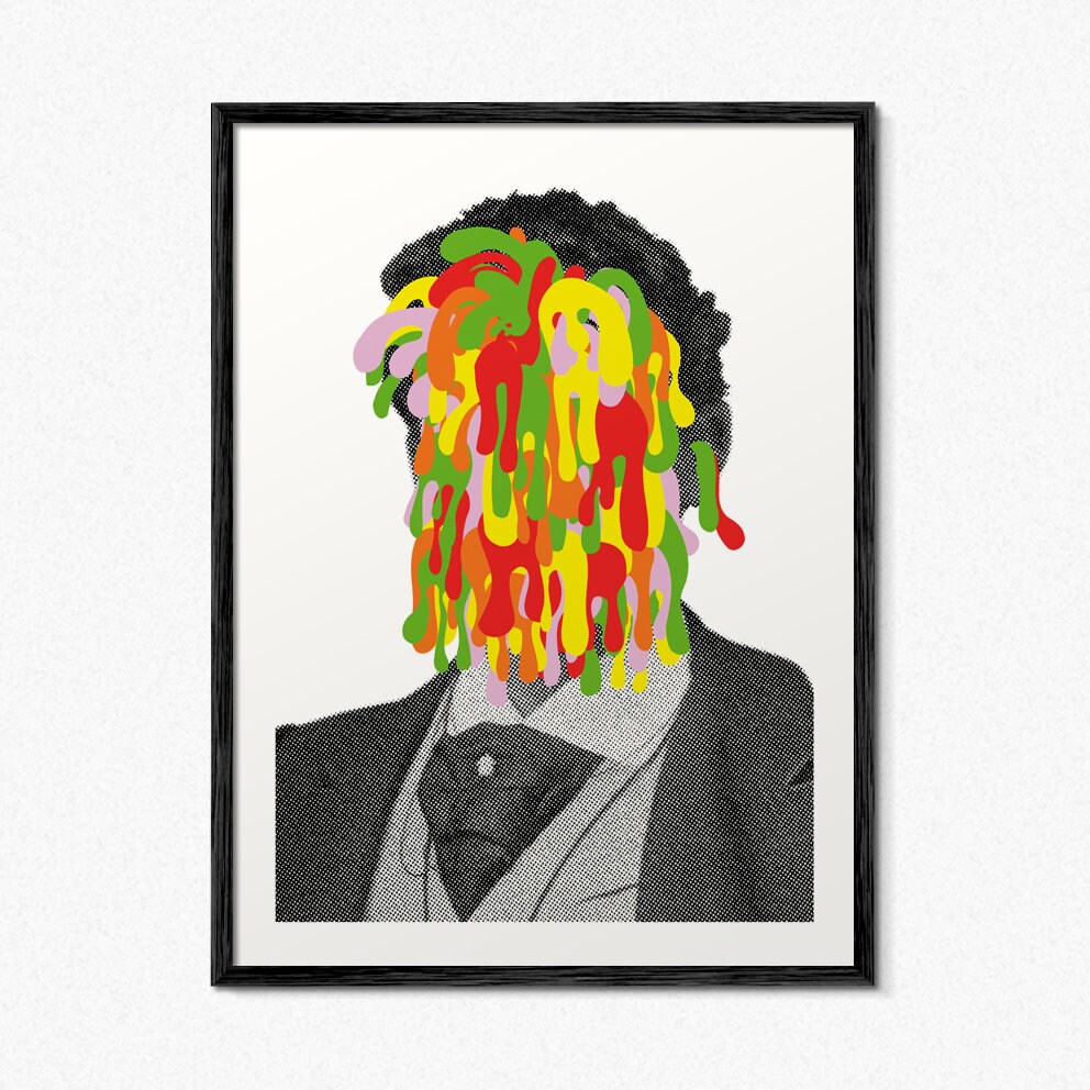 Affiche Pour Décoration Murale, Portrait Abstrait, Graphisme Néo Rétro, Poster de Concert