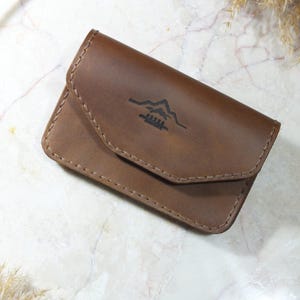 Porta carte in pelle personalizzato - Portafoglio, Portafoglio in pelle personalizzato, Pelle fatta a mano, Design minimalista