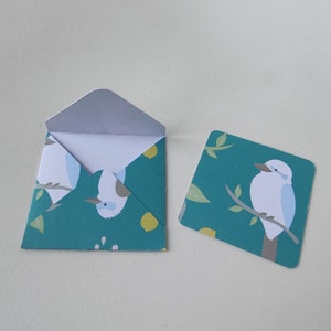 Tiny envelopes with notecard 6pk - Aussie Birds - Kookaburra