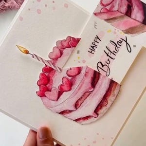 Pop-up-kort med hjärtformad pasta: Gör-det-själv 3D-födelsedagskort