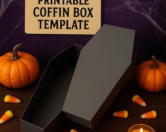 Printable Halloween Coffin Box Template: Spooky DIY Party Favor (Digital Download)